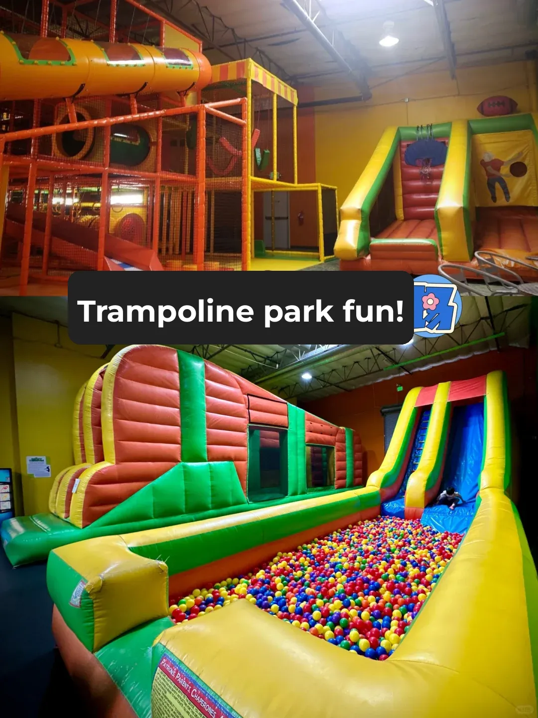 Indoor Playground with Inflatable Castles and Trampolines
