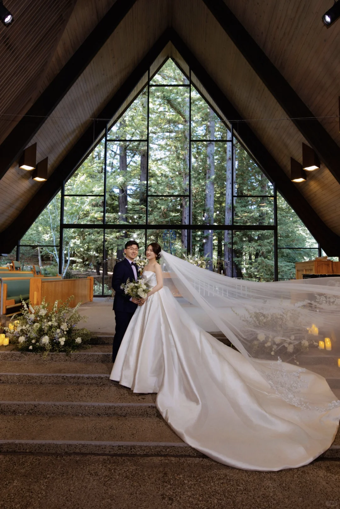 Blue and White Church Wedding | Bay Area Wedding Venues and Floral Arrangements