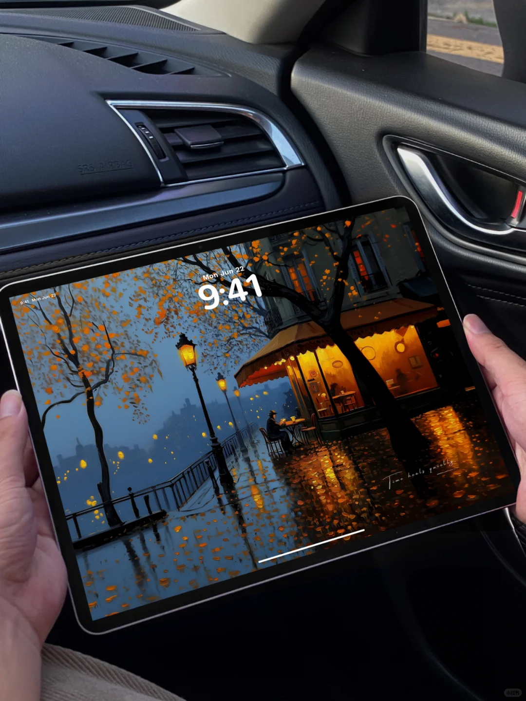 Paris in Blue: Rainy Nights by the Seine | Café by the River in Oil Painting Style