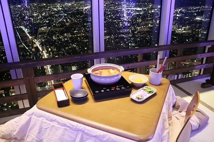 Osaka's Tallest Tower Winter Tradition: Cozy Kotatsu Experience ~ Sightseeing in Osaka