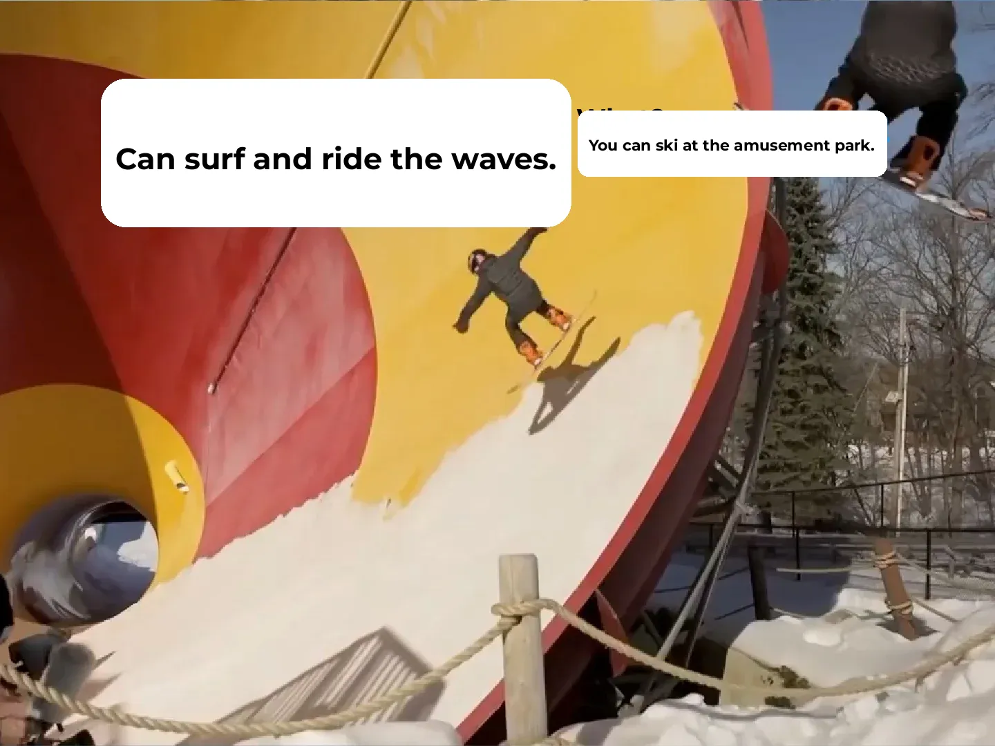 Ski and Surf 🏂: A Snowy Park Transformed into a Ski Paradise