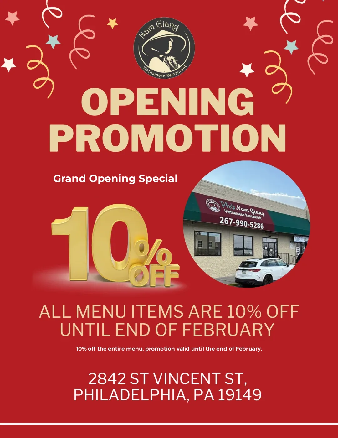 🍲 Brand-New Pho Restaurant Grand Opening Next to Philly's Great World Supermarket!