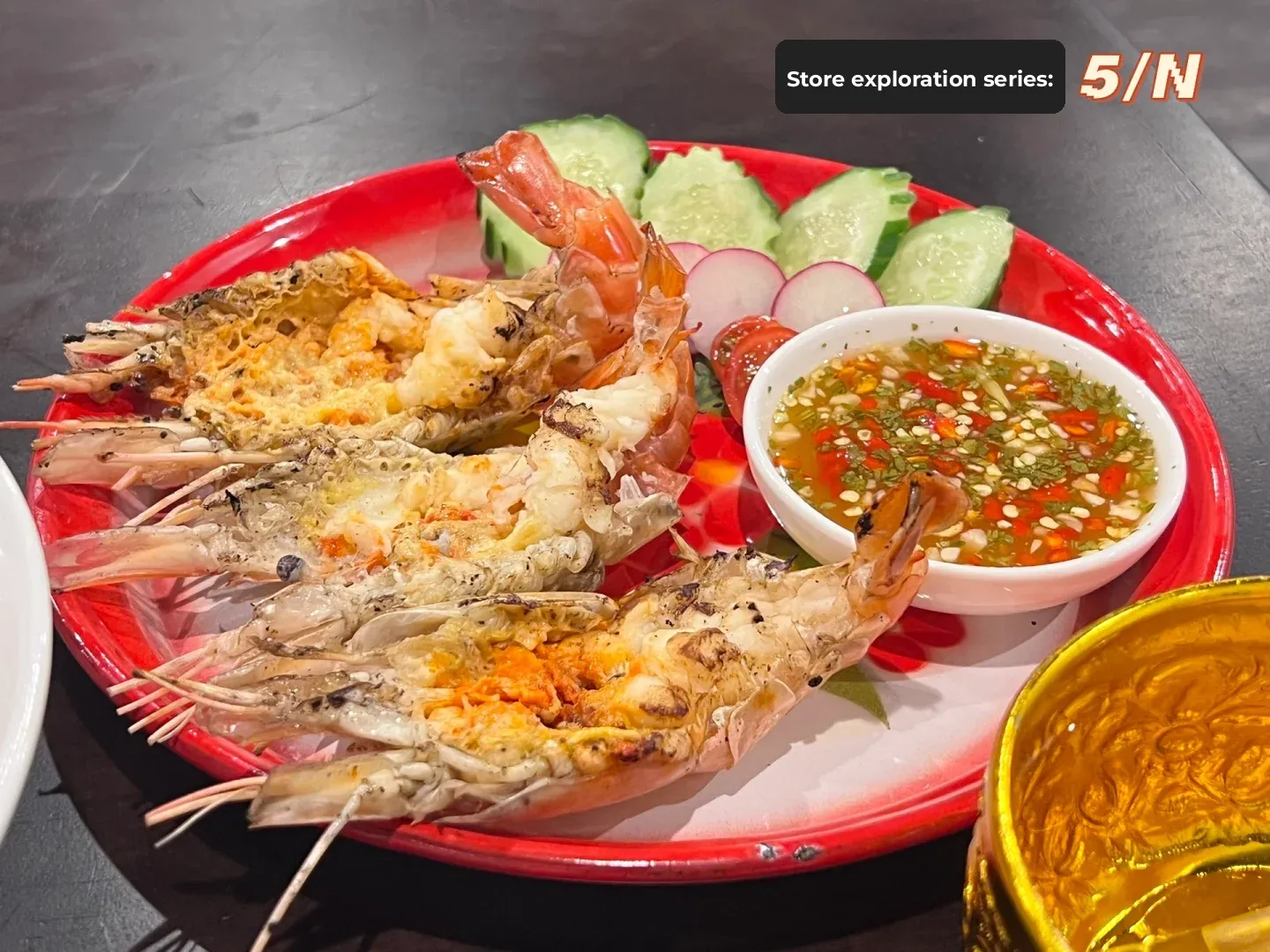 "Devouring Philly Plan 😍 Totally Smitten by the Spring Special: Fully Loaded Roasted Jumbo Shrimp"