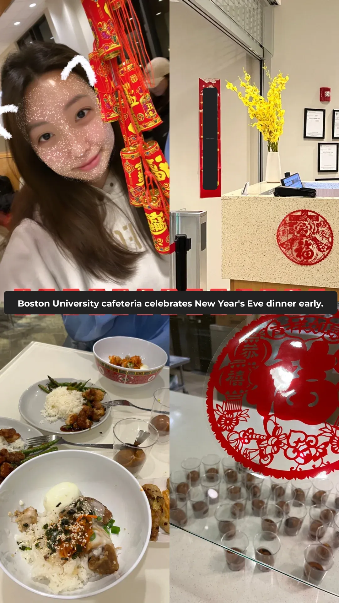 Boston University Dining Hall Serving Lunar New Year's Eve Feast Early Today! Come Join Us!
