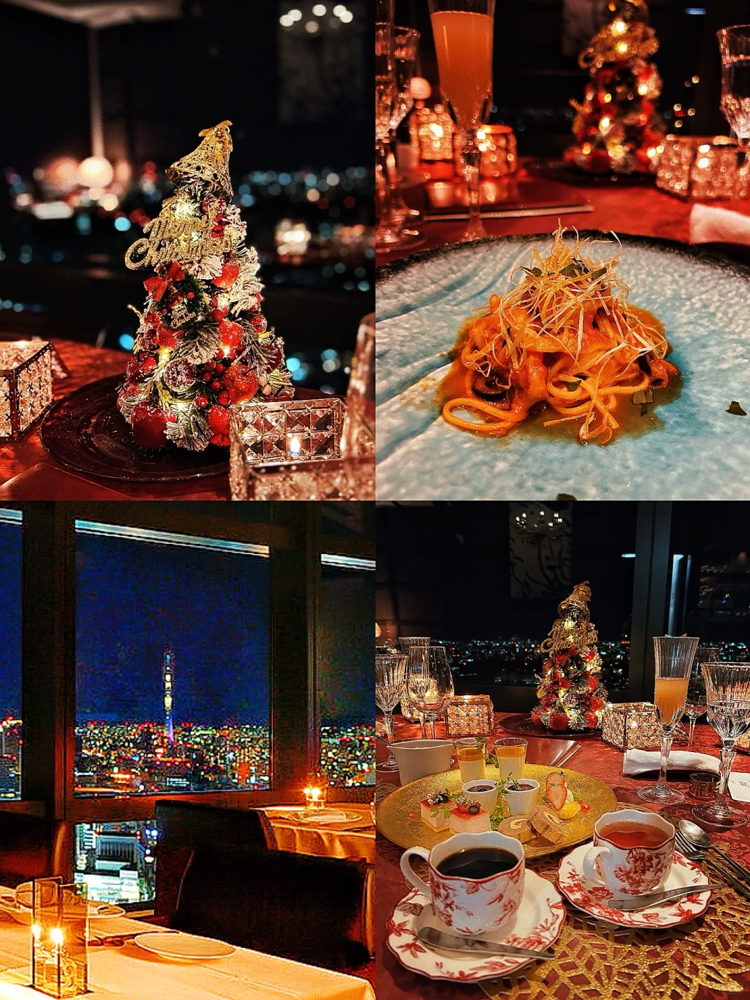 ✈️ Tokyo Eats | 41st Floor with Skytree View 🎄 Maxing Out the Ambiance 🥂