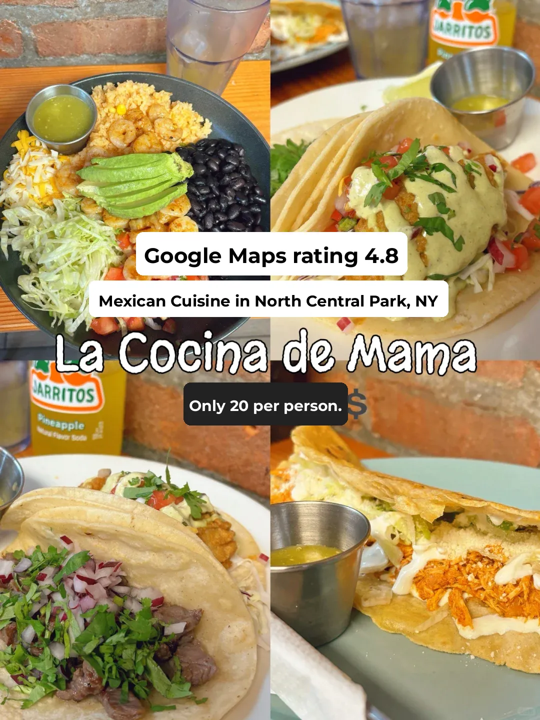 North of Central Park, NYC 🌮 Must-Try Spot! Only Around $20 Per Person