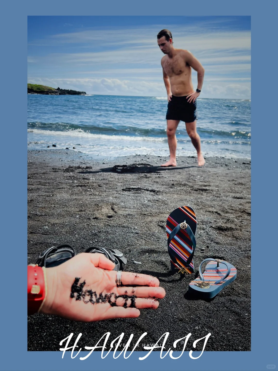 🌋 Hawaii Big Island's Black Sand Beach｜A Dark-Themed Shore in 30°C Paradise