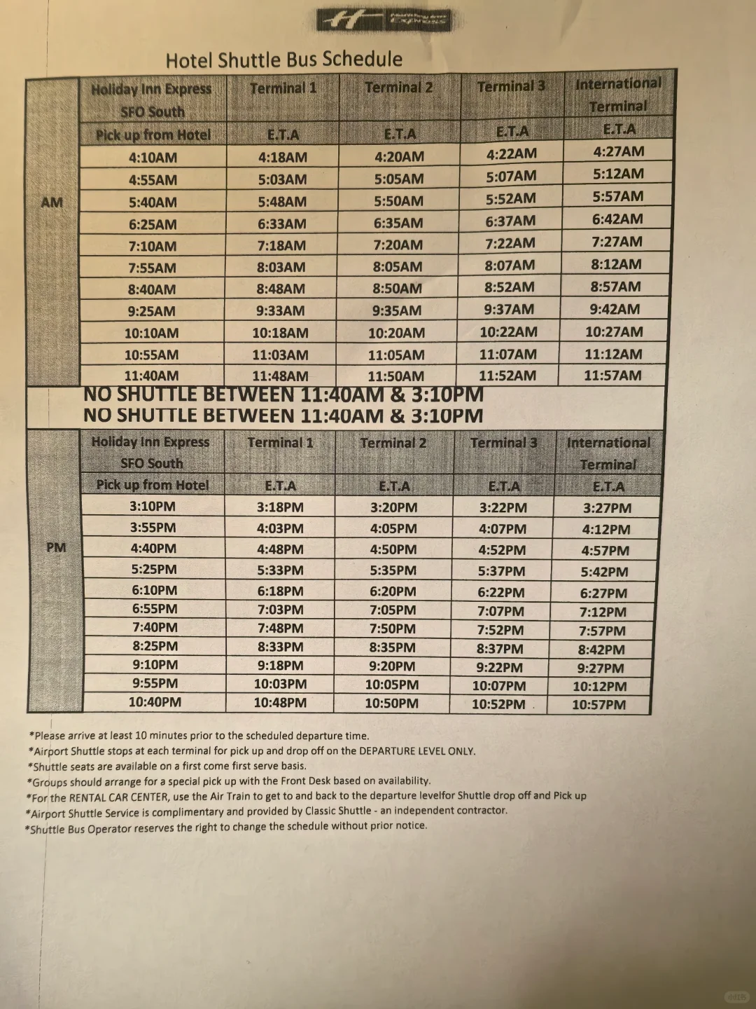 Holiday Inn Express San Francisco Airport South Shuttle