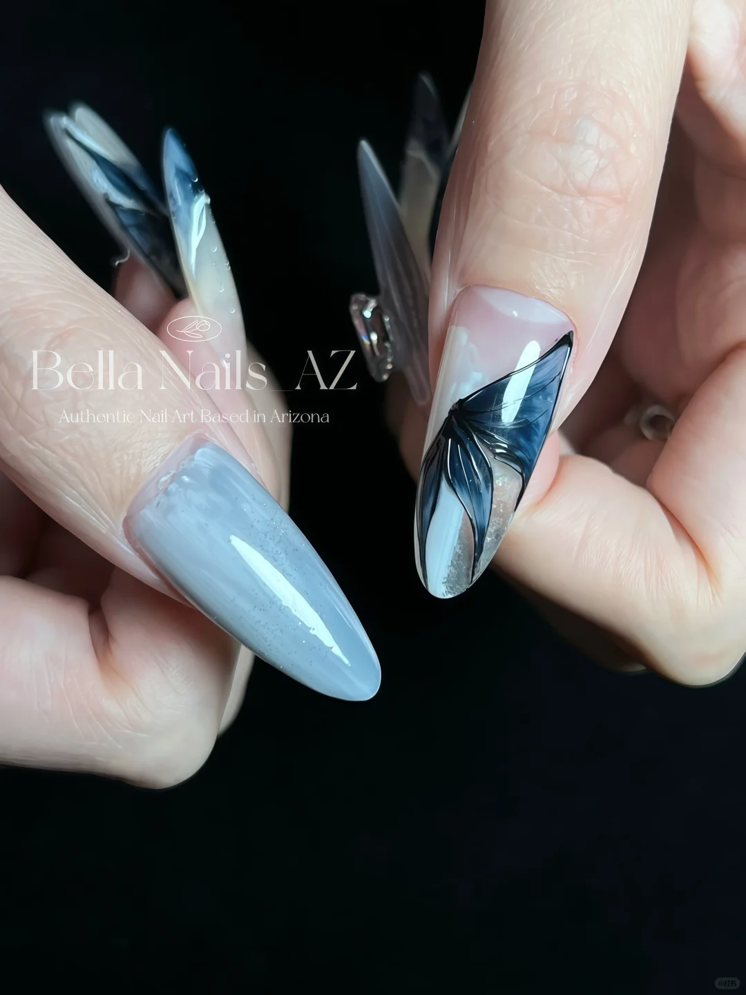 AZ Nails｜Escape🦋Blue Butterfly Nail Art