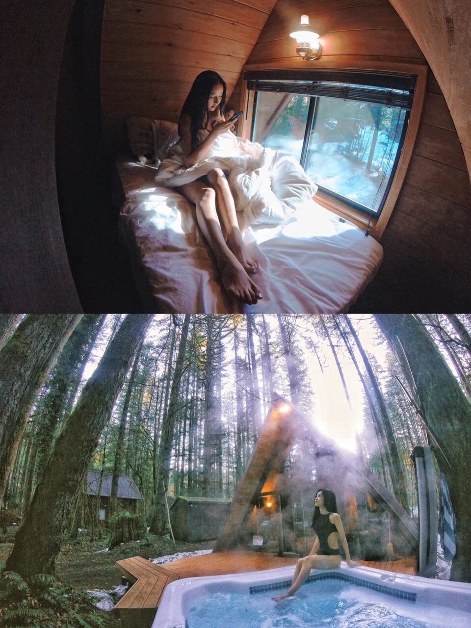 What could be more relaxing than 🍺 beer + ♨ hot springs + 🏕 forest cabins in 【Seattle】?