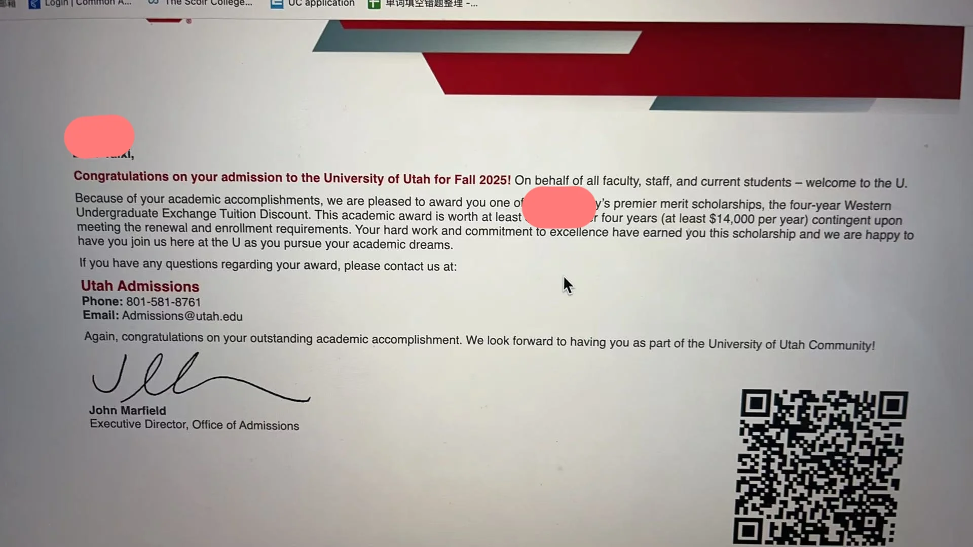 Today, the University of Utah's offer gave us a huge surprise