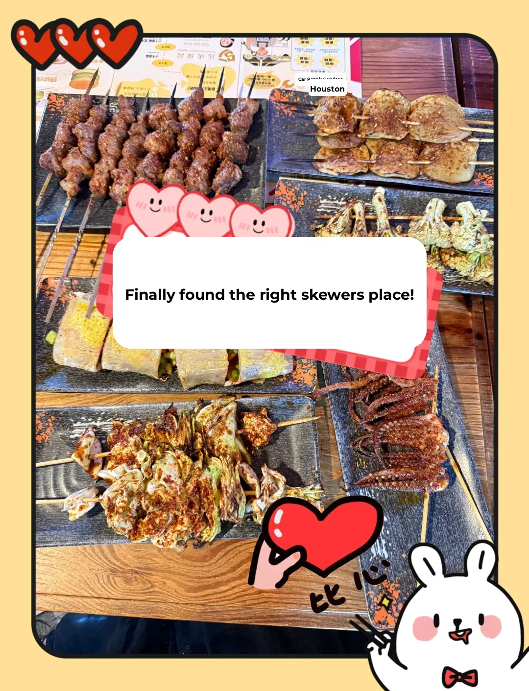 Who would've thought! Finally found this hidden gem of a skewer joint in Houston!