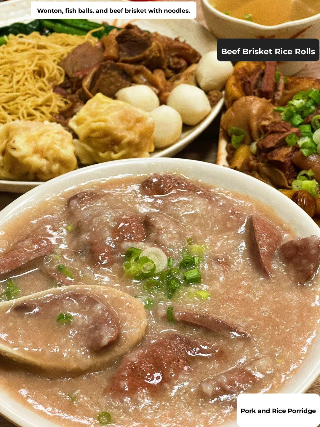 Under $10 Each! ♨️ Hearty Pork Liver Congee to Boost Energy 🍲 Beef Brisket Wonton Noodles