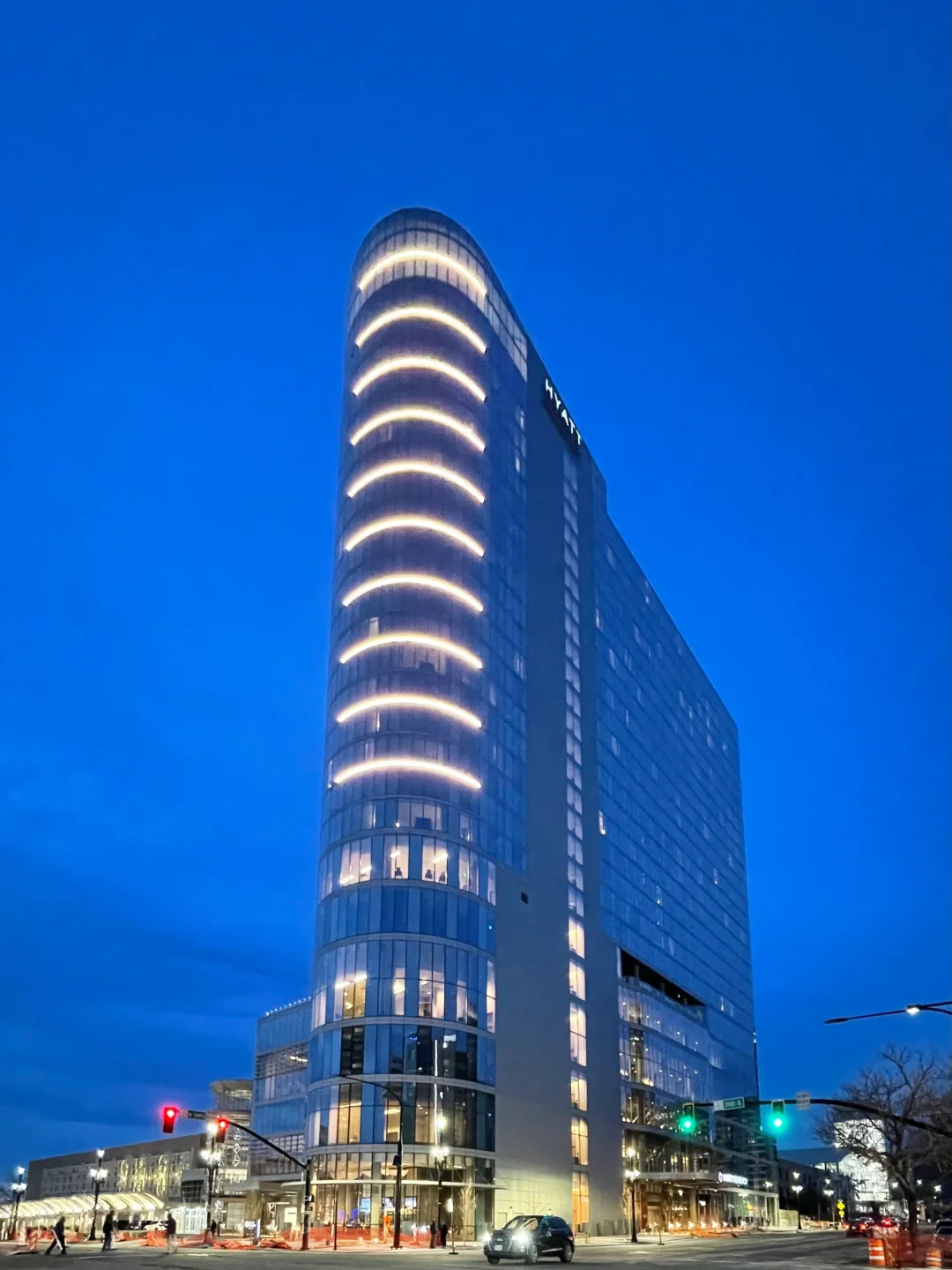 Salt Lake City Streets and Hotel at Dusk