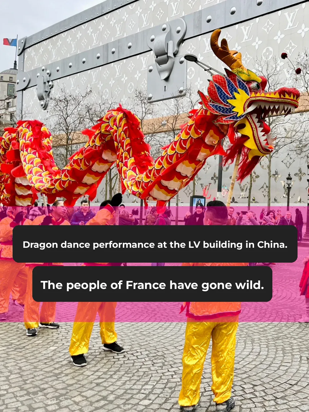 Chinese New Year in France: The Dragon Dances Down Champs-Élysées with LV, Leaving the French in Awe
