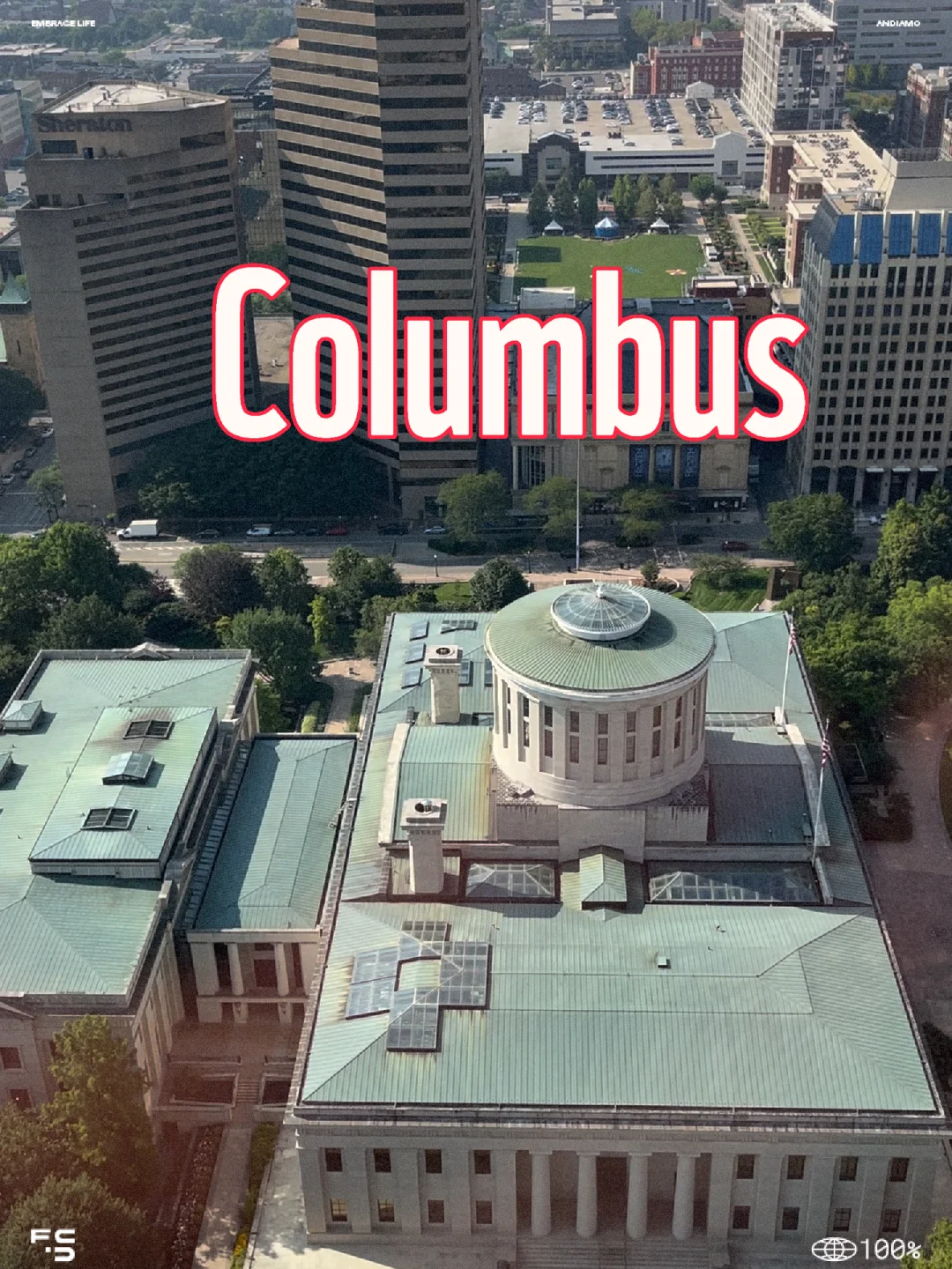 "Bird's Eye View of Downtown Columbus, Ohio"