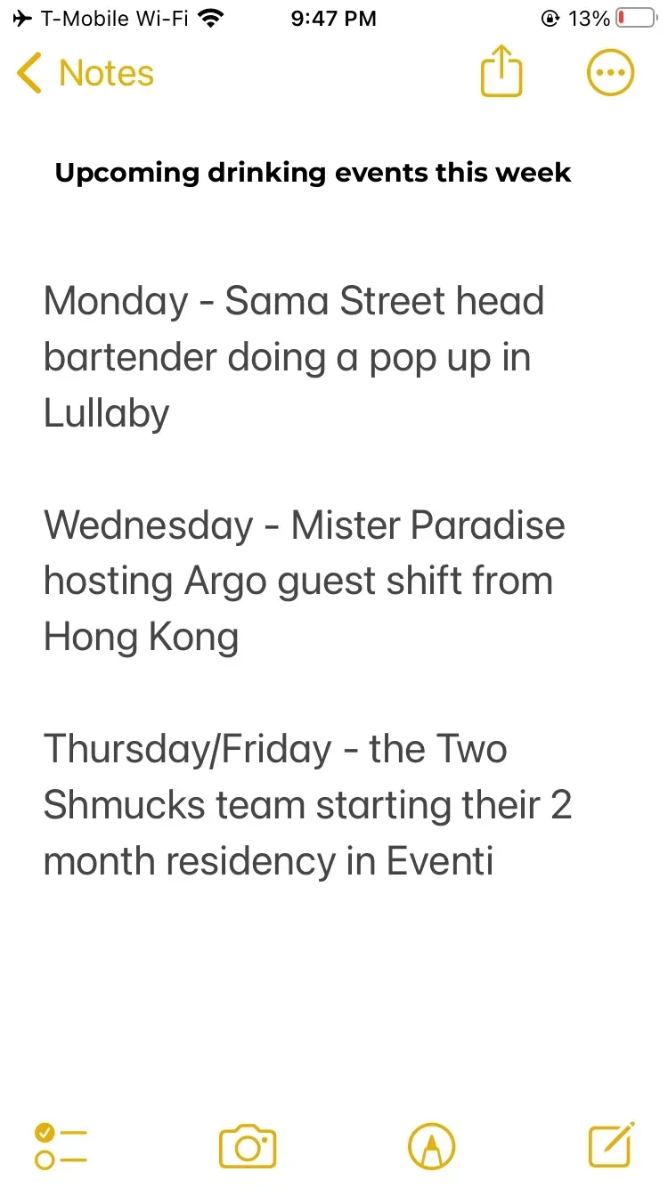 Upcoming Cocktail Events in NYC Next Week