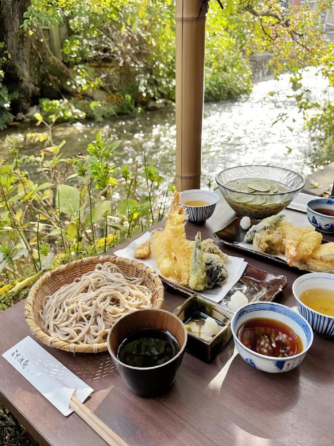 Kyoto, Japan | Savoring a Bowl of 🍱 Garden Soba Noodles 🍜 by the Riverside