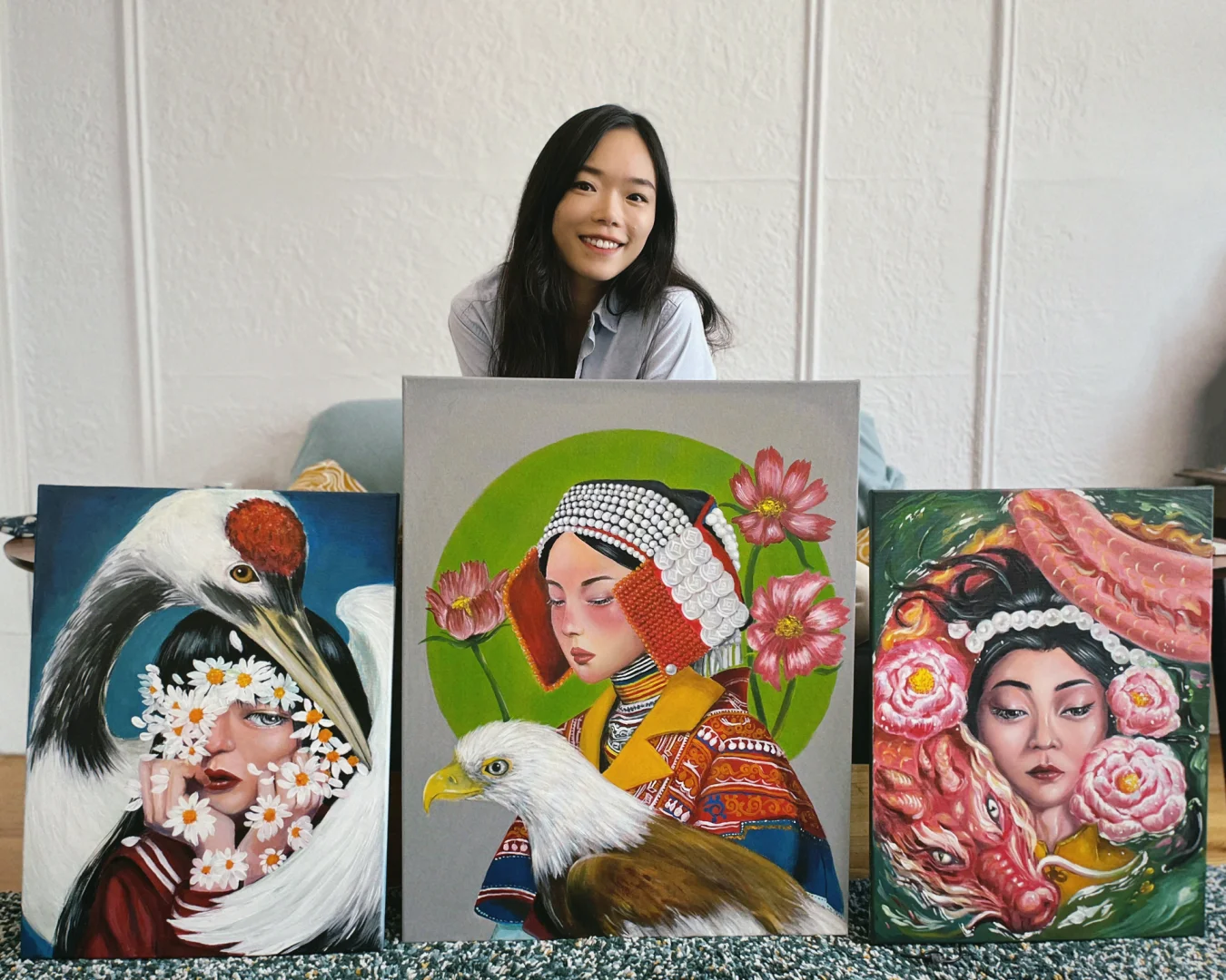 Me and My Exhibit Piece｜Acrylic Painting｜Wine-Inspired Art Exhibition