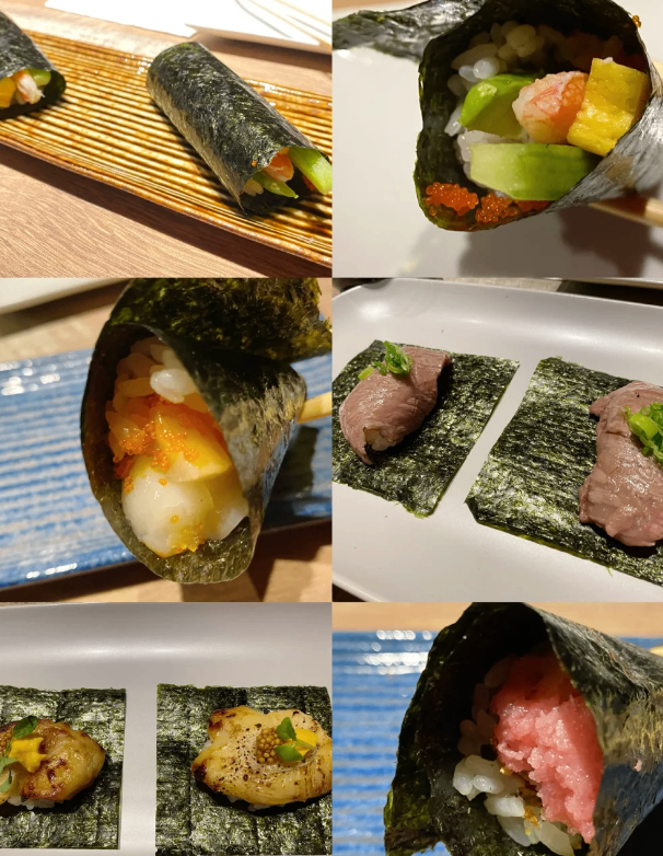 The entrance is a warm hand roll sushi by Sarah Green | WanderBoat AI ...